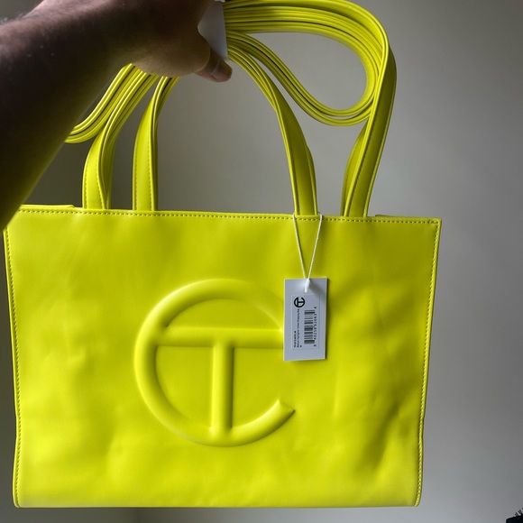 Telfar Handbags - Authentic Medium Sized Highlighter Yellow Telfar Bag